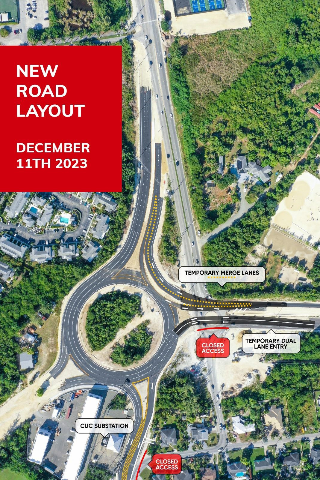 New road Layout at Bobby Thompson Way Roundabout